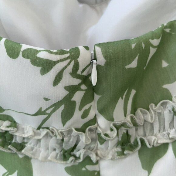 Davids Bridal Strapless Mint Green White Floral Bubble Hem Chiffon Dress… - Picture 5 of 5